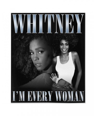 Whitney Houston Minky Blanket | I'm Every Woman Black And White Photo Collage Design Blanket $14.07 Blankets