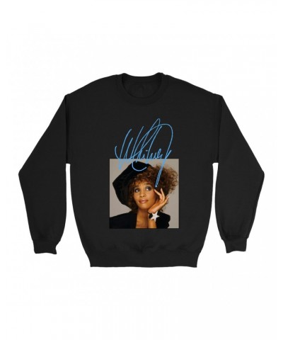 Whitney Houston Sweatshirt | Whitney Star Photoshoot With True Blue Signature Sweatshirt $8.63 Sweatshirts