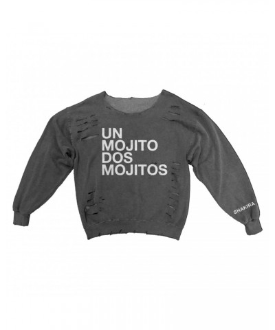 Shakira Un Mojito Dos Mojitos Destroyed Women's Sweatshirt $10.53 Sweatshirts