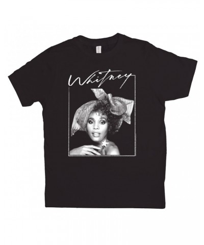 Whitney Houston Kids T-Shirt | 1987 Whitney Signature And White Photo Image Kids Shirt $10.00 Kids