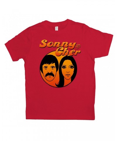 Sonny & Cher Kids T-Shirt | Comedy Hour Illustration And Logo Ombre Kids Shirt $8.83 Kids